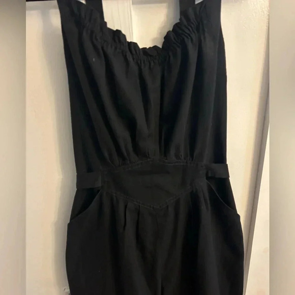 Vtg 1970’s Frederick’s of Hollywood black flounce Ruffle square back jumpsuit - Picture 8 of 13